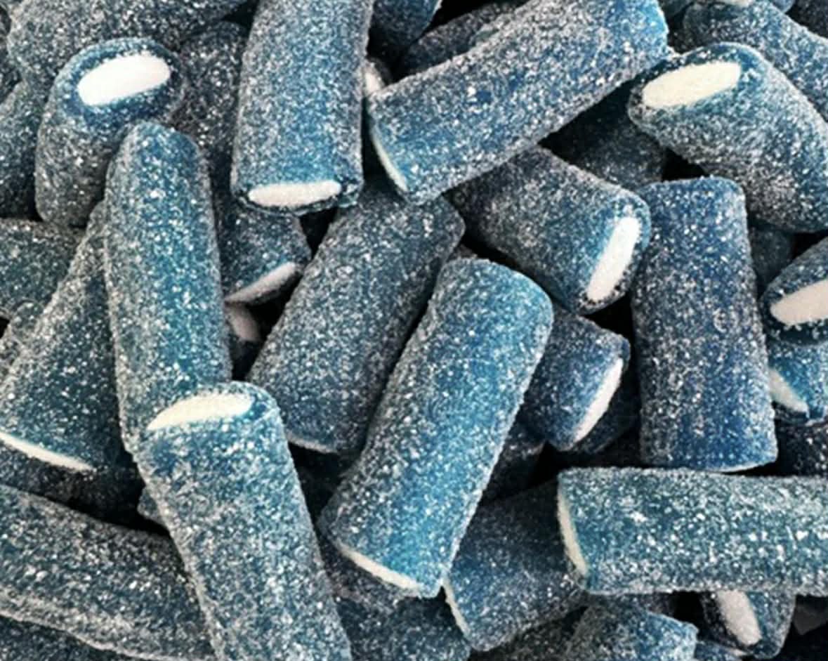 Fizzy Blue Raspberry Cable Bites (100g)