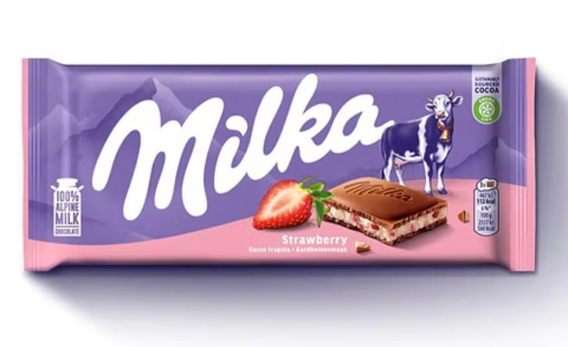 Milka Strawberry Chocolate Bar 100g