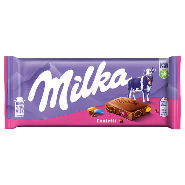 Milka Confetti Chocolate Bar (90g)